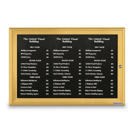 United Visual Products Outdoor Enclosed Combo Board, 72"x36", Satin Frame/Black & Cloud UVCB7236OD-BLACK-CLOUD